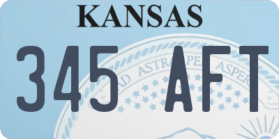 KS license plate 345AFT