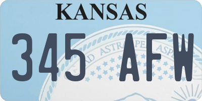 KS license plate 345AFW