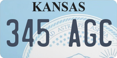 KS license plate 345AGC