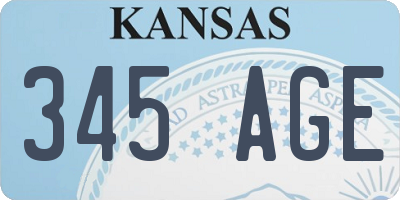 KS license plate 345AGE