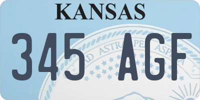 KS license plate 345AGF