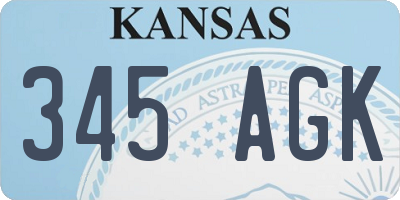 KS license plate 345AGK