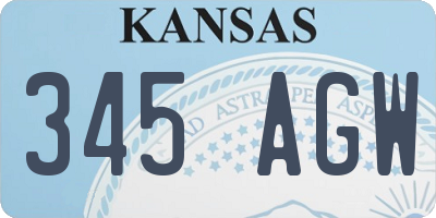 KS license plate 345AGW