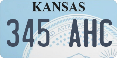 KS license plate 345AHC