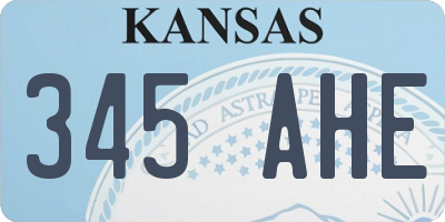 KS license plate 345AHE