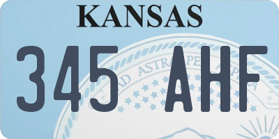 KS license plate 345AHF