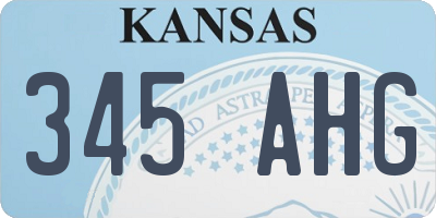 KS license plate 345AHG