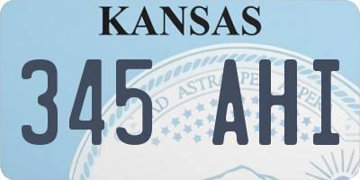 KS license plate 345AHI