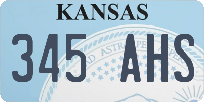 KS license plate 345AHS