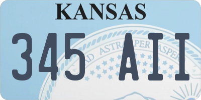 KS license plate 345AII
