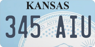 KS license plate 345AIU