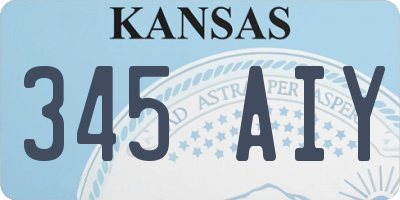KS license plate 345AIY