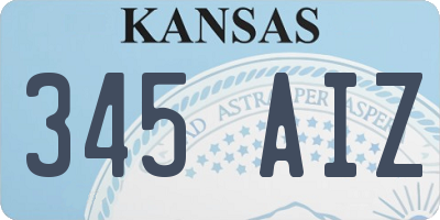 KS license plate 345AIZ