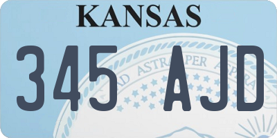 KS license plate 345AJD