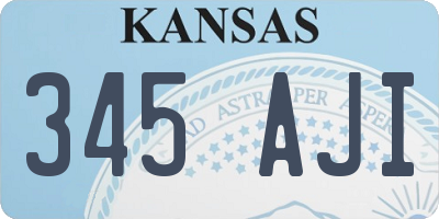 KS license plate 345AJI