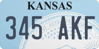KS license plate 345AKF