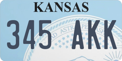 KS license plate 345AKK