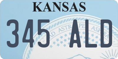 KS license plate 345ALD