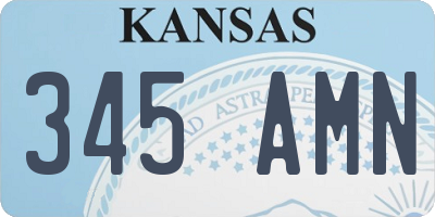 KS license plate 345AMN