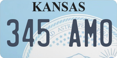 KS license plate 345AMO