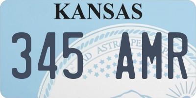 KS license plate 345AMR