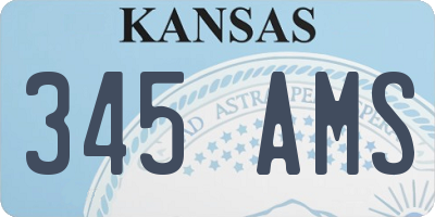 KS license plate 345AMS