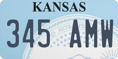 KS license plate 345AMW
