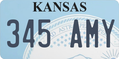 KS license plate 345AMY