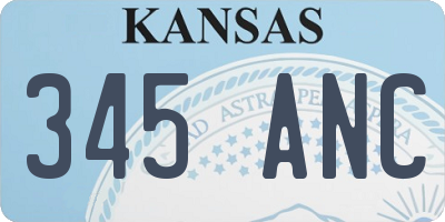 KS license plate 345ANC