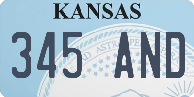KS license plate 345AND