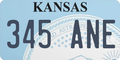 KS license plate 345ANE