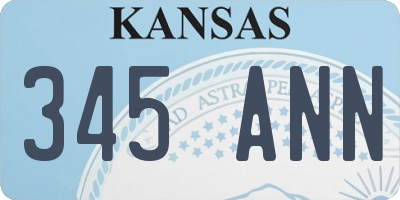 KS license plate 345ANN