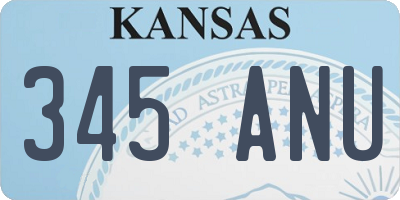 KS license plate 345ANU
