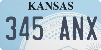 KS license plate 345ANX