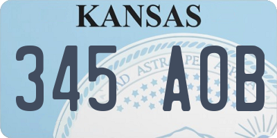 KS license plate 345AOB