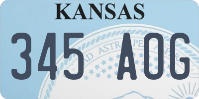 KS license plate 345AOG