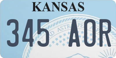 KS license plate 345AOR
