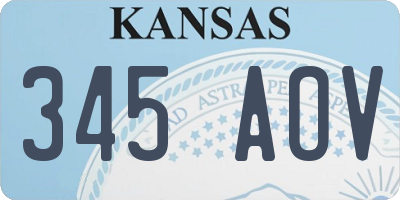 KS license plate 345AOV
