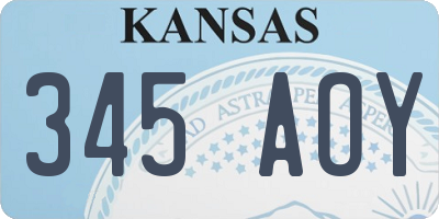 KS license plate 345AOY