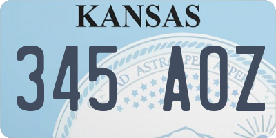 KS license plate 345AOZ