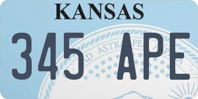KS license plate 345APE