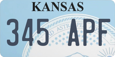 KS license plate 345APF