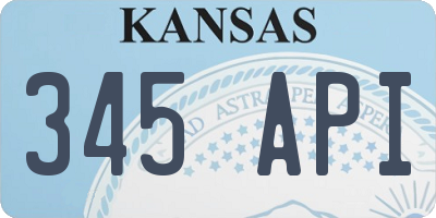 KS license plate 345API