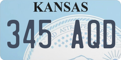 KS license plate 345AQD