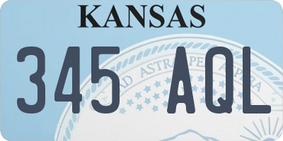 KS license plate 345AQL