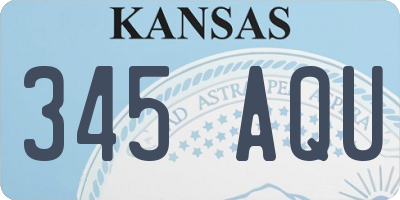 KS license plate 345AQU