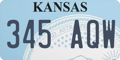 KS license plate 345AQW