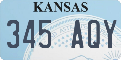 KS license plate 345AQY