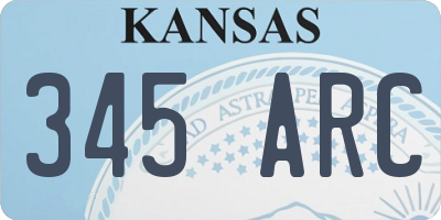 KS license plate 345ARC