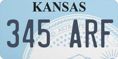 KS license plate 345ARF